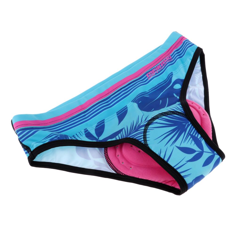 Cycling Gear Padding - 女性用パッド入りバイクアンダーパンツ ソフトサイクリングブリーフ 速乾性ギア 自転車ショーツ ロードMTBロングライド用 快適