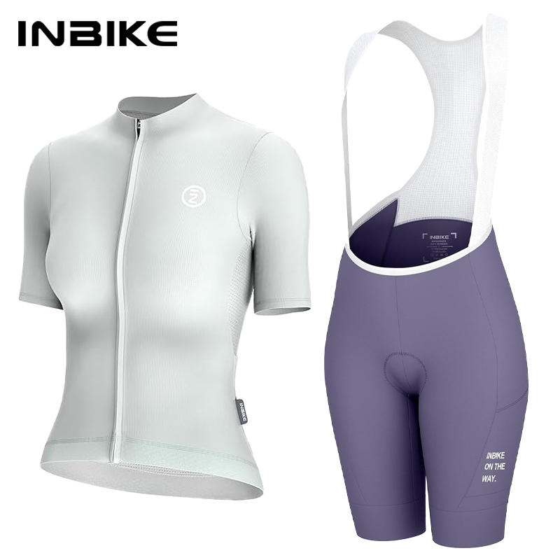 Cycling Bib Shorts - INBIKE レディース サイクリングジャージセット ロードバイクジャージ 半袖 自転車ウェア