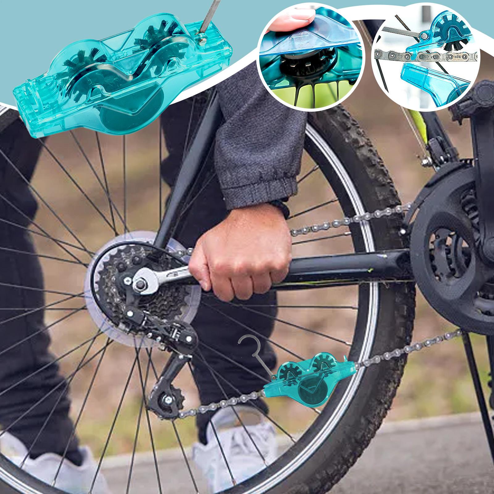 Cycling Gear Women - 自転車チェーンクリーナー サイクリングアクセサリー 360度ブラシ付き 自転車ギアクリーナー チェーンクリーニングツール 家庭用ガレージ用