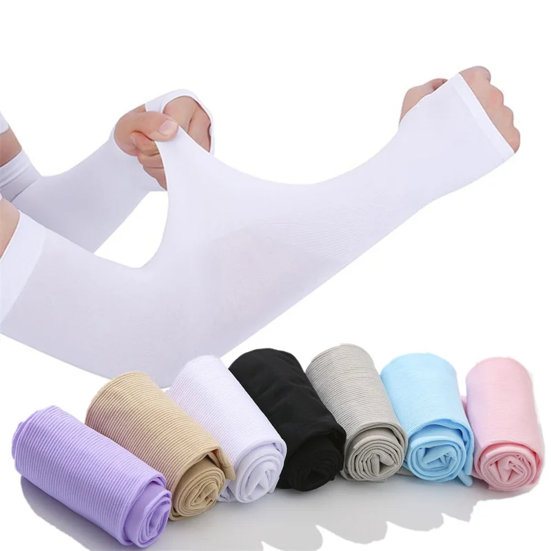 Cycling Gear Women - 日焼け止めアイスシルクスリーブ 男女兼用 UV保護前腕カバー 運転やサイクリング用 夏用クール保護具