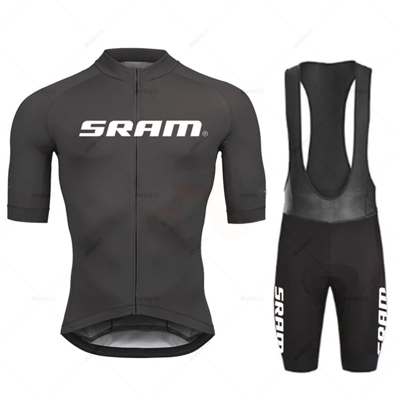 Cycling Bib Shorts - 2024 Sram プロサイクリングジャージセット男性ビブショーツ自転車半袖 Bicicleta 服バイクマイヨ Ciclismo