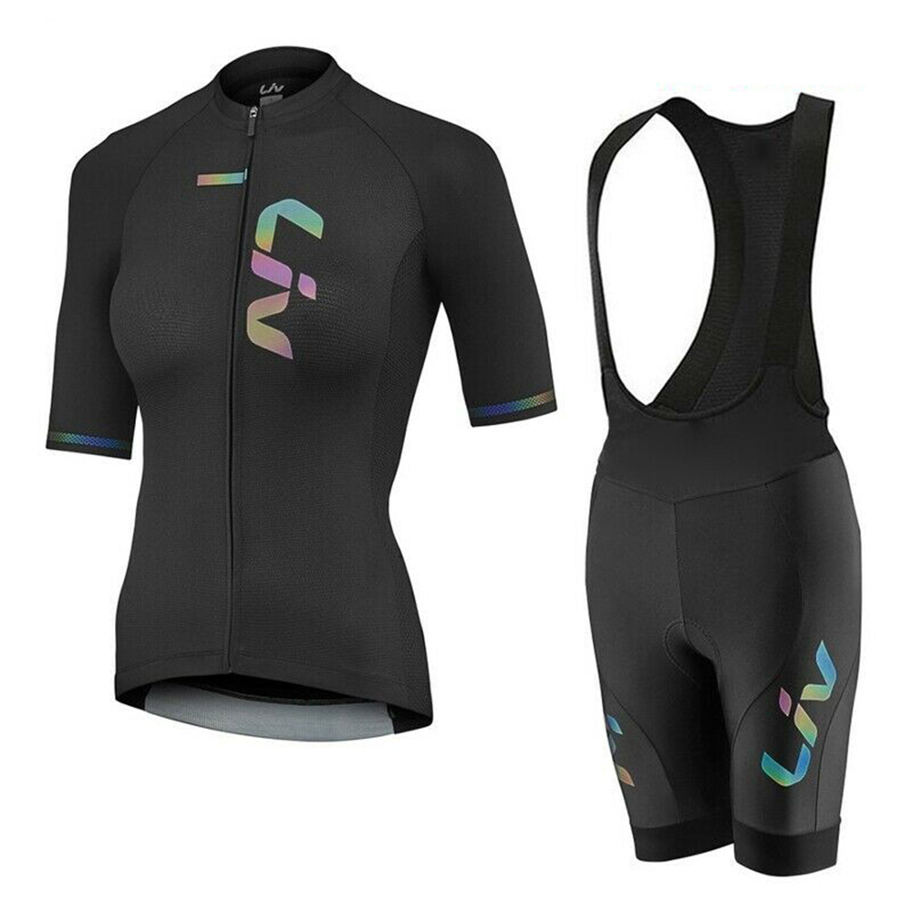 Cycling Bib Shorts - Liv-女性用サイクリングジャージとよだれかけショーツ,半袖,マウンテンバイクウェア,サイクリングウェア,19d夏