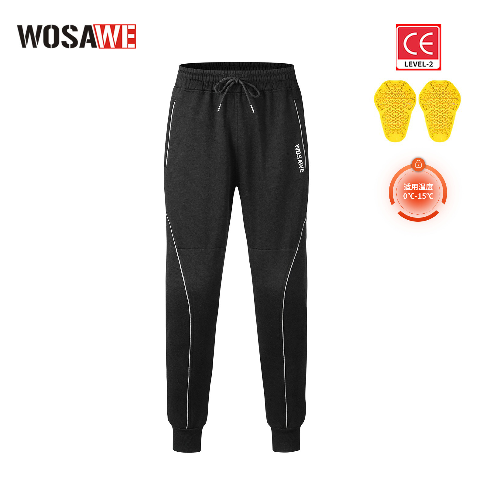 WOSAWE 冬用バイクパンツ メンズ サーマルフリース 膝 - Cycling Gear Padding のレビューと価格