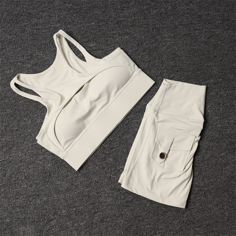 フィットネスショーツヨガセット女性のトラックスーツハイウエス - Cycling Gear Women のレビューと価格