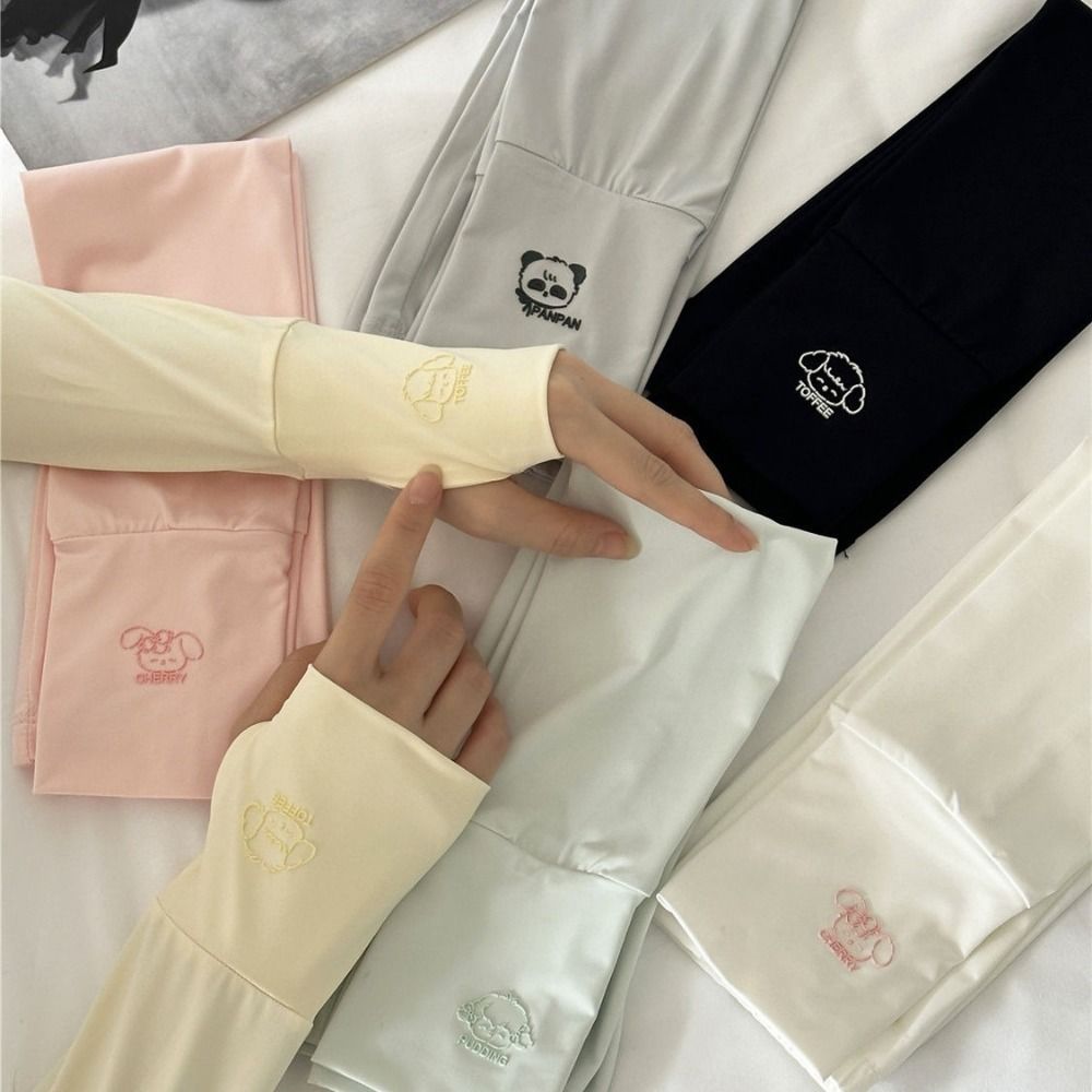 かわいい弾性ロングアイスシルクスリーブ漫画動物柄薄型日焼け止 - Cycling Glove のレビューと価格