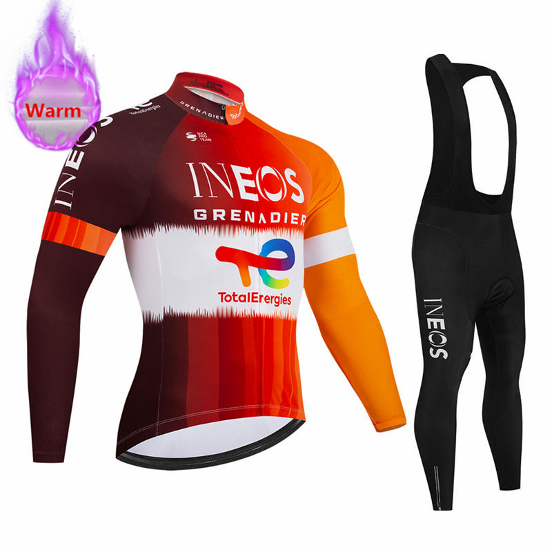 Ineos チーム冬用長袖サーマルフリースサイクリングジャー - Cycling Bib Shorts のレビューと価格