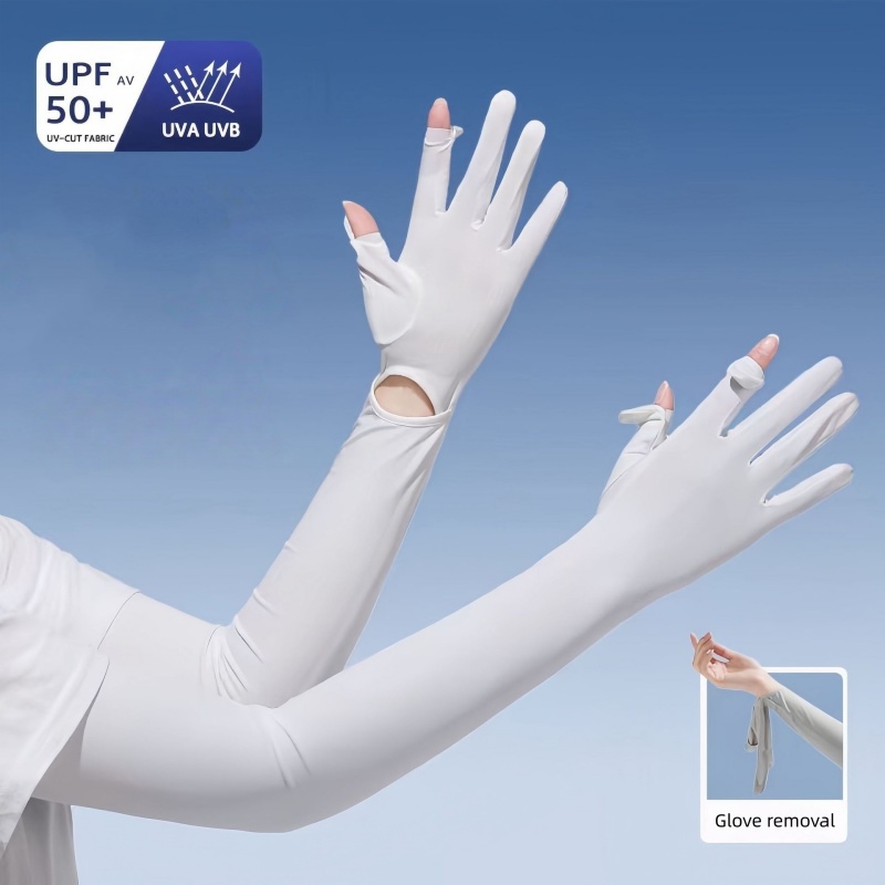 UPF50+ アイスシルク日焼け止めアームスリーブ、手袋付き - Cycling Glove のレビューと価格