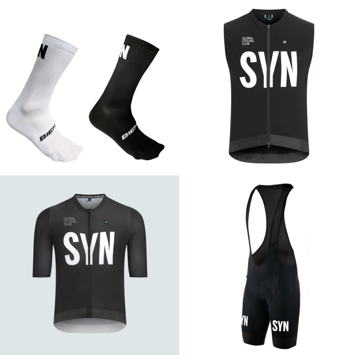夏用半袖自転車スーツ 2026 ブラックブルー SYN 便利 - Cycling Bib Shorts のレビューと価格