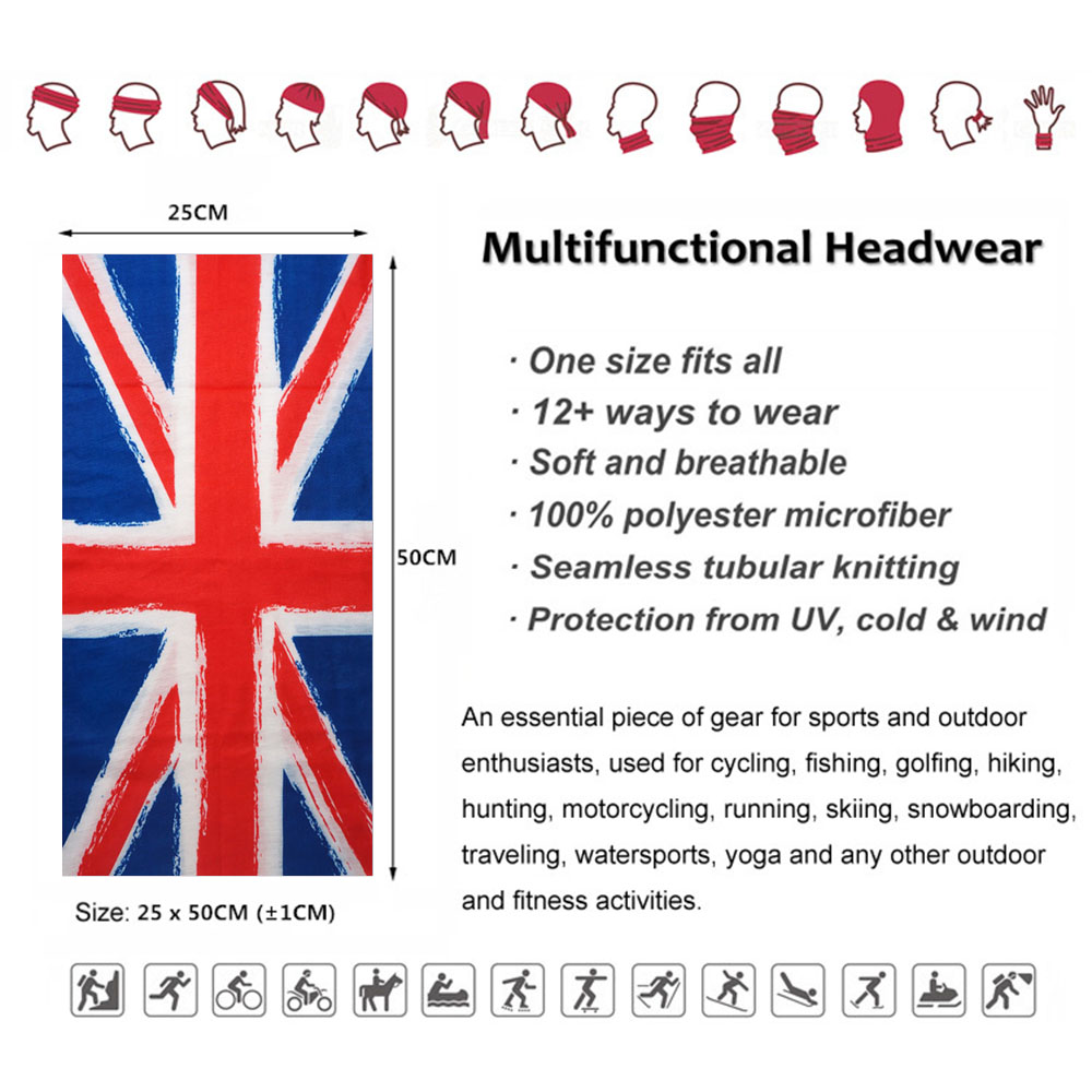 英国ユニオンジャックネックチューブバンダナ イギリス ヘッド - Mens Cycling Gear Uk のレビューと価格