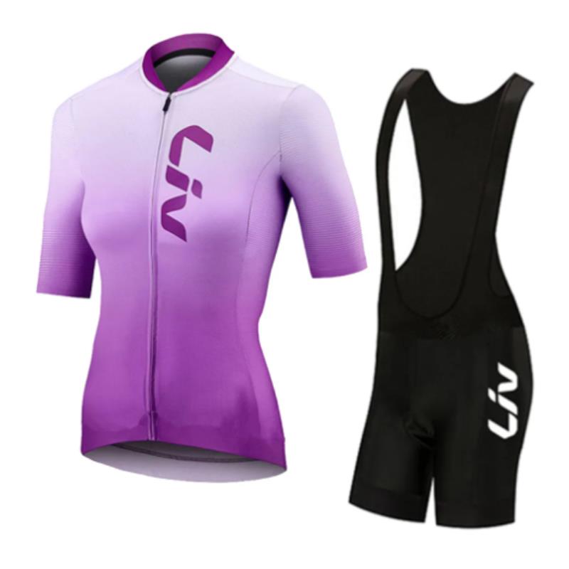 Liv-女性用サイクリングジャージとよだれかけショーツ,半袖 - Cycling Bib Shorts のレビューと価格