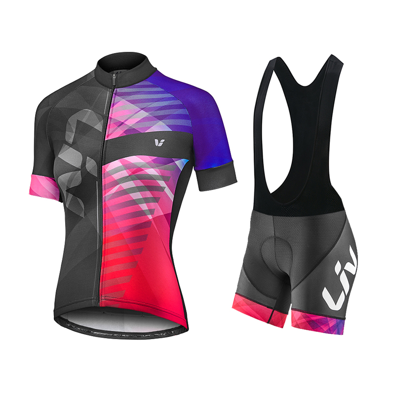 Liv-女性用サイクリングジャージとよだれかけショーツ,半袖 - Cycling Bib Shorts のレビューと価格